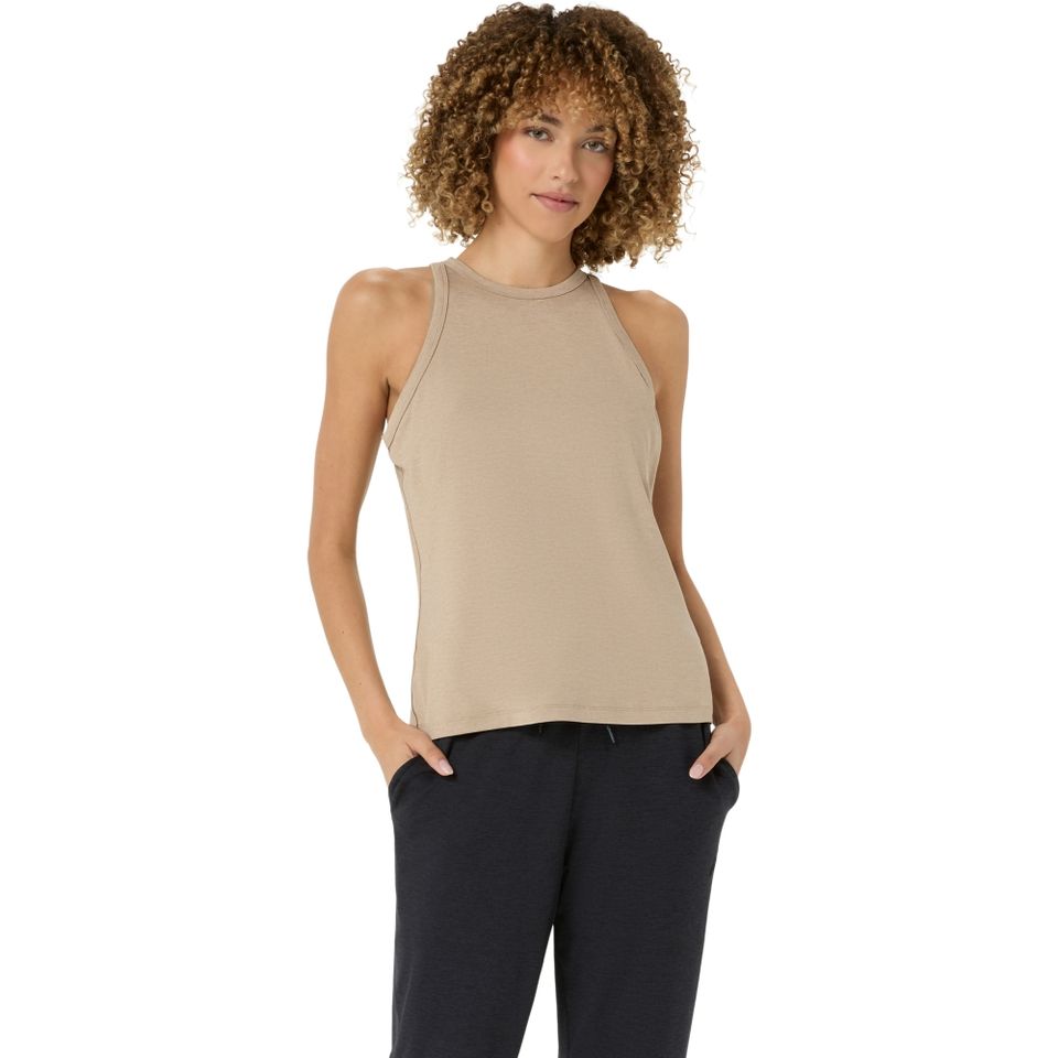 Camiseta Regata Refined Texture Sleeveless Top - Marrom