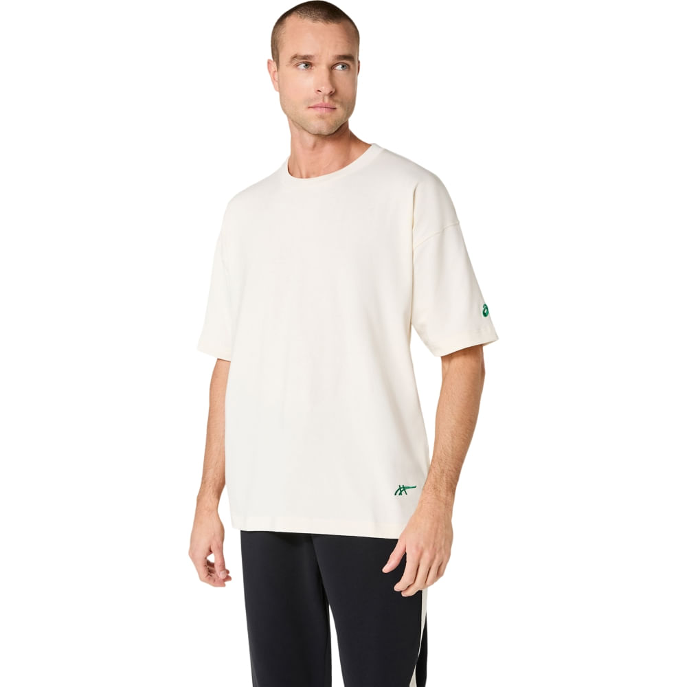 Camiseta ASICS Heritage Heavy Cotton Run City Tee - Bege - tam: PP