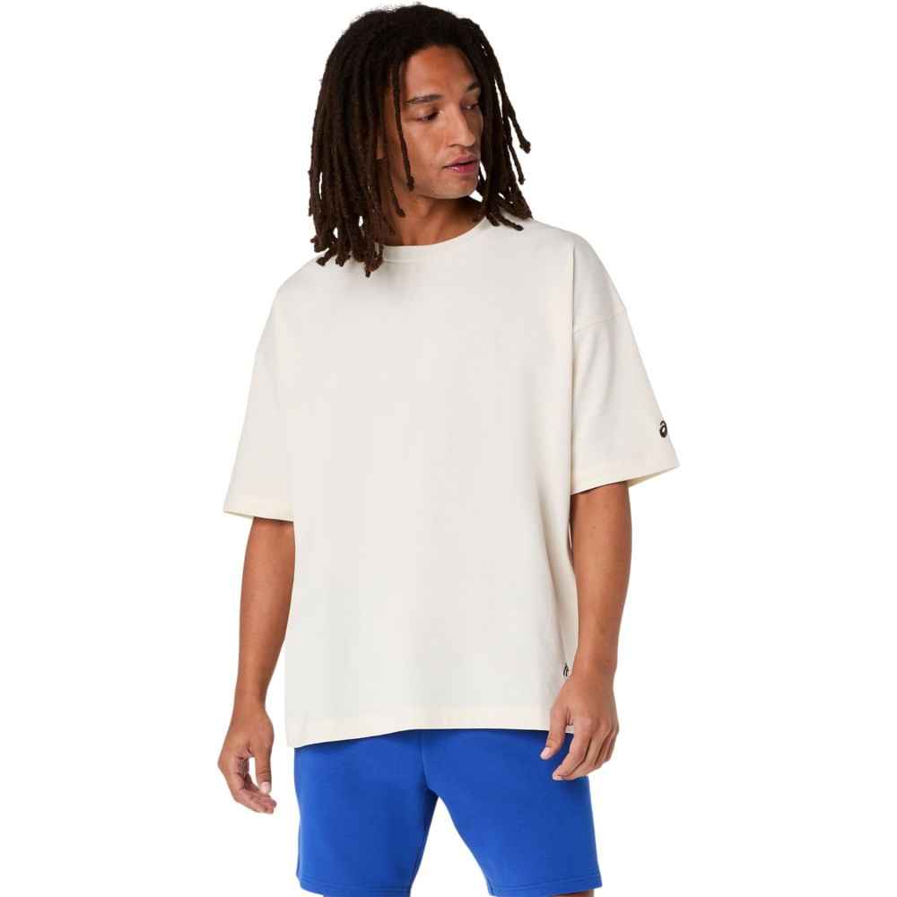 Camiseta ASICS Heritage Heavy Cotton Run City Tee - Bege - tam: M
