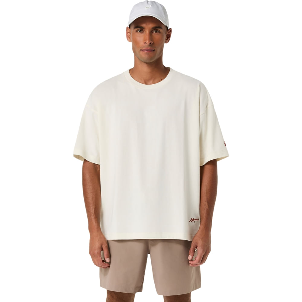 Camiseta ASICS Heritage Heavy Cotton Run City Tee - Bege - tam: P