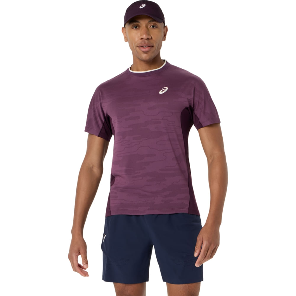 MATCH JACQUARD SS TOP - Vinho - tam: 3G