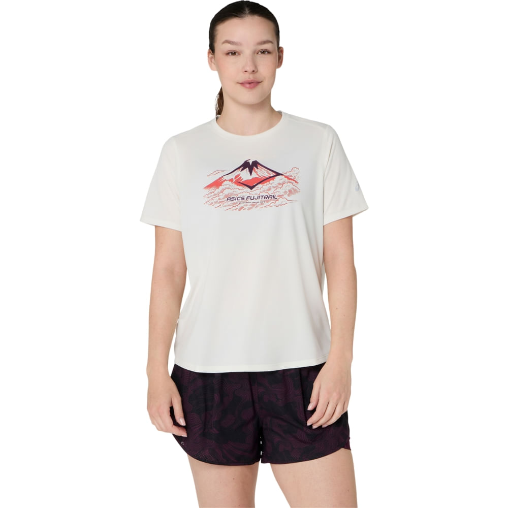 Camiseta ASICS Fujitrail Logo - Bege - tam: G