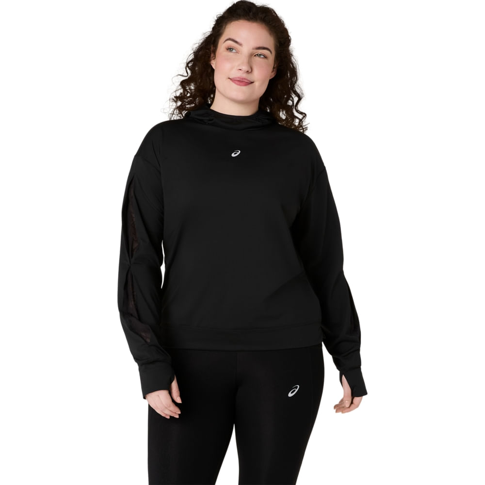 Camiseta Manga Longa ASICS Nagino Run Winter Hoodie - Preto - tam: P