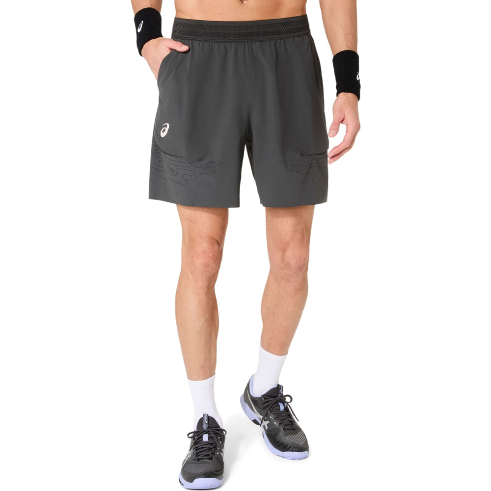 Shorts ASICS Match Laser Cut 7In - Cinza - tam: G