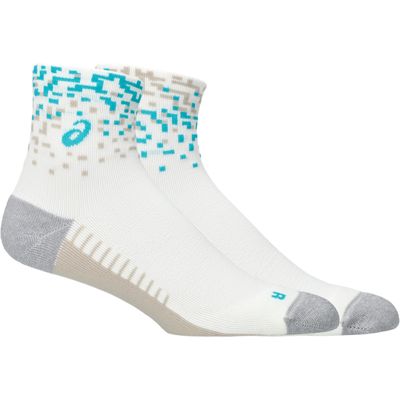 Meia ASICS Performance Run - Unissex - Creme/Azul/Marrom