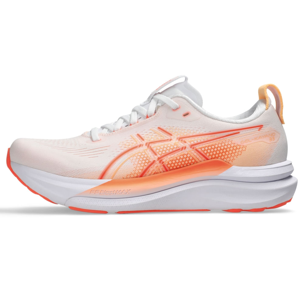 Tênis ASICS GEL-Kayano 33 - Feminino - Branco/Laranja - tam: 38