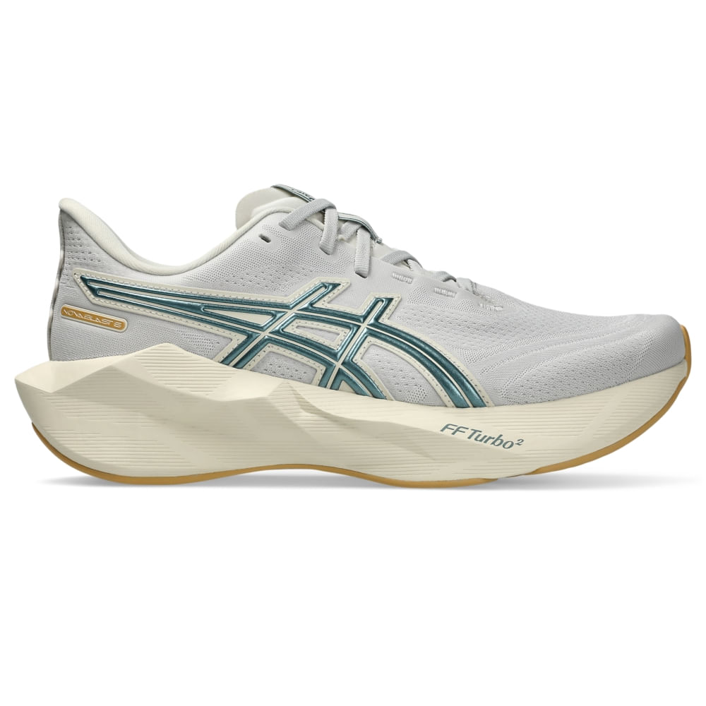 Tênis ASICS Novablast 6 - CLOUD GREY/FOGGY TEAL - tam: 48