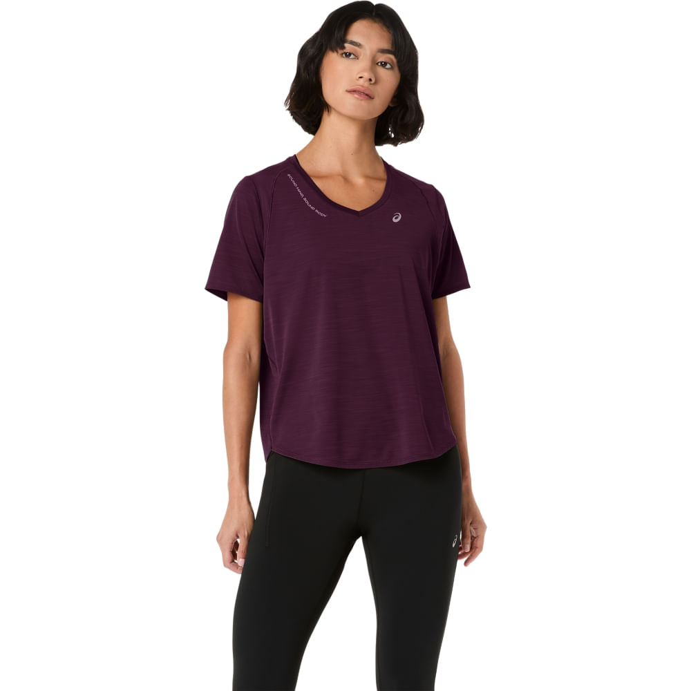Camiseta ASICS Road V-Neck - Rosa - tam: GG