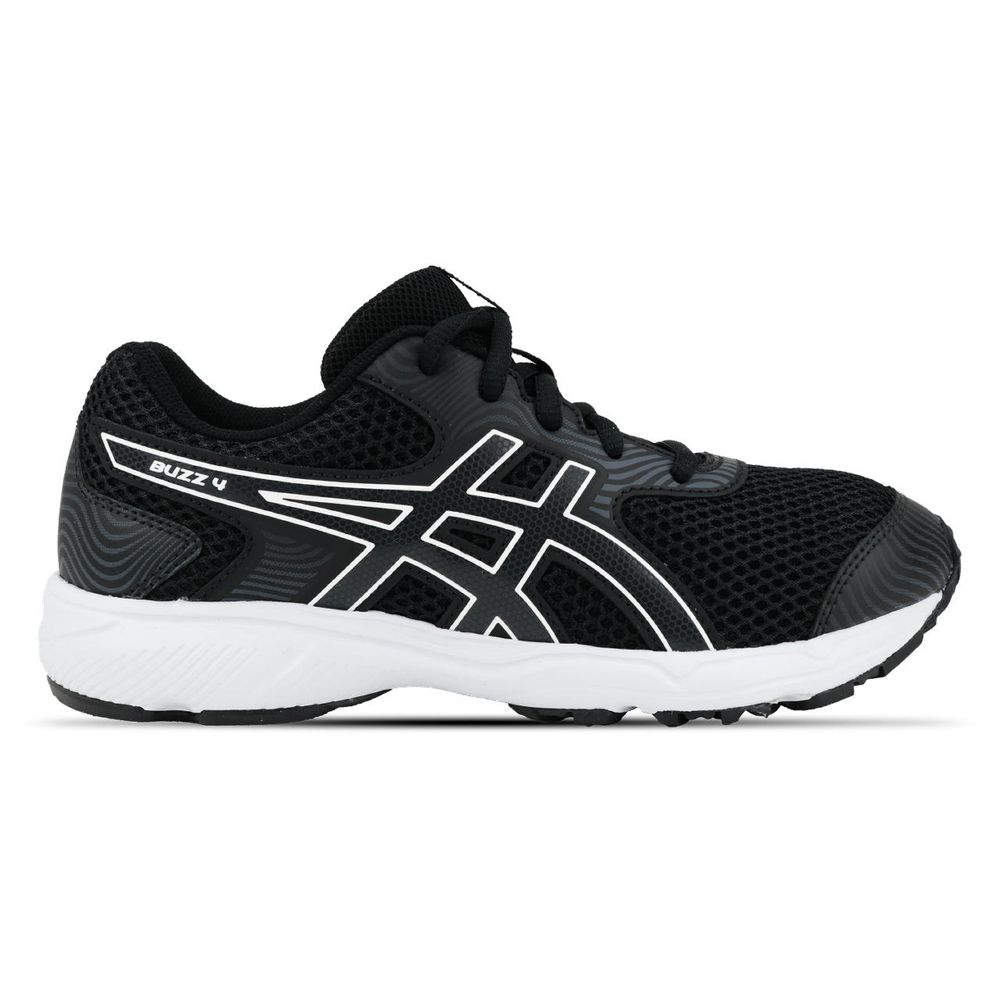 Tênis ASICS Buzz 4 - Infantil - Preto/Branco