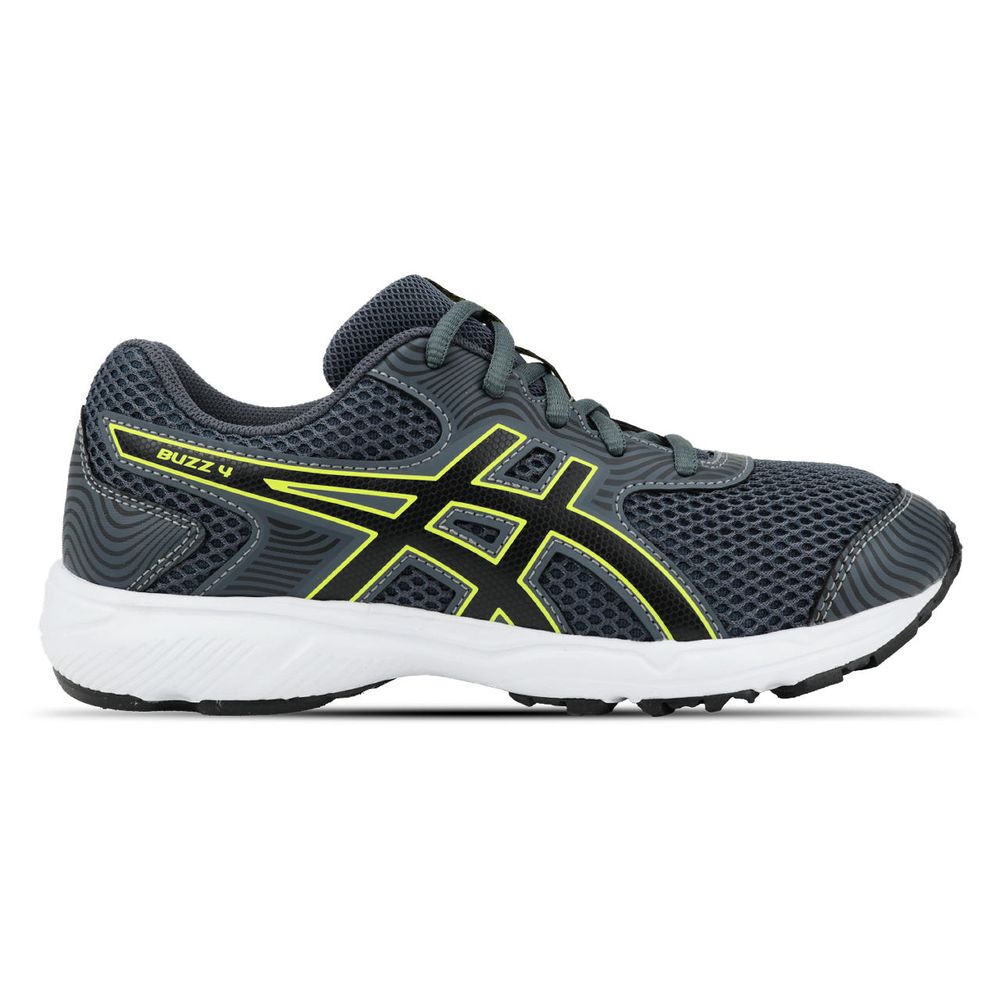 Tênis ASICS Buzz 4 - Infantil - Cinza/Amarelo