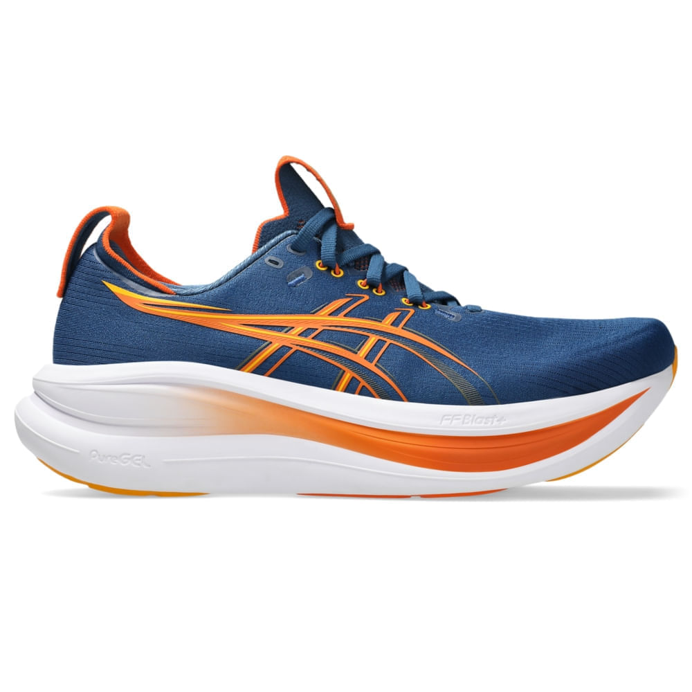 Tênis ASICS GEL Nimbus 28 - Masculino - Azul/Amarelo - tam: 46