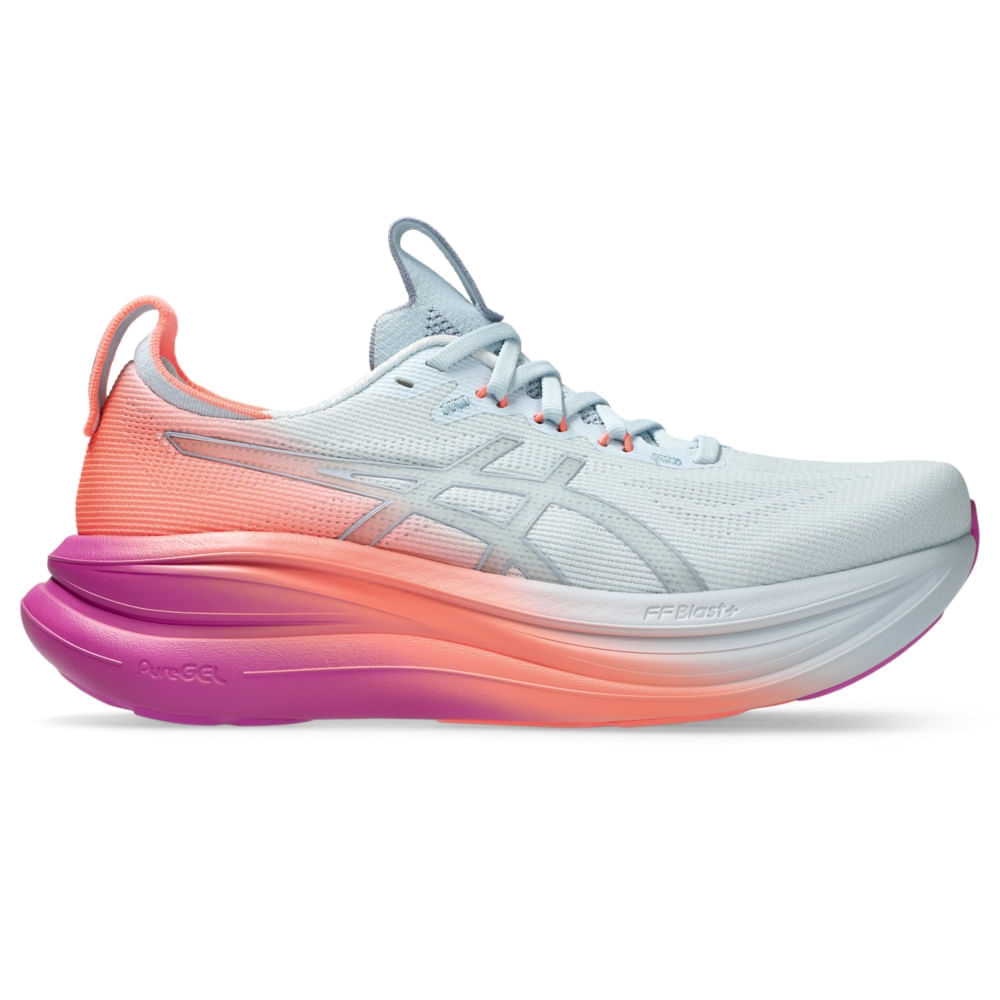Tênis ASICS GEL Nimbus 28 - Feminino - Azul/Rosa - tam: 41