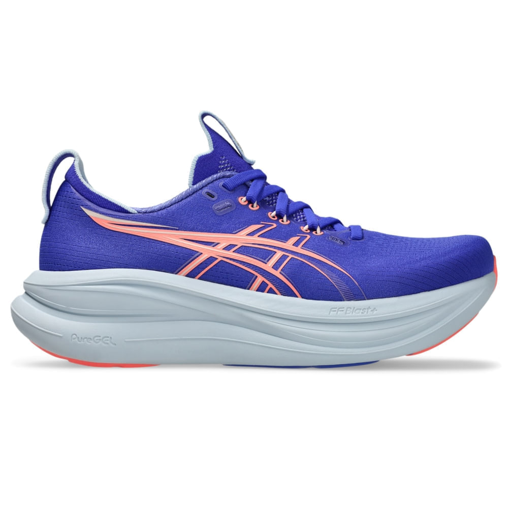 Tênis ASICS GEL Nimbus 28 - Feminino - Azul/Rosa - tam: 41