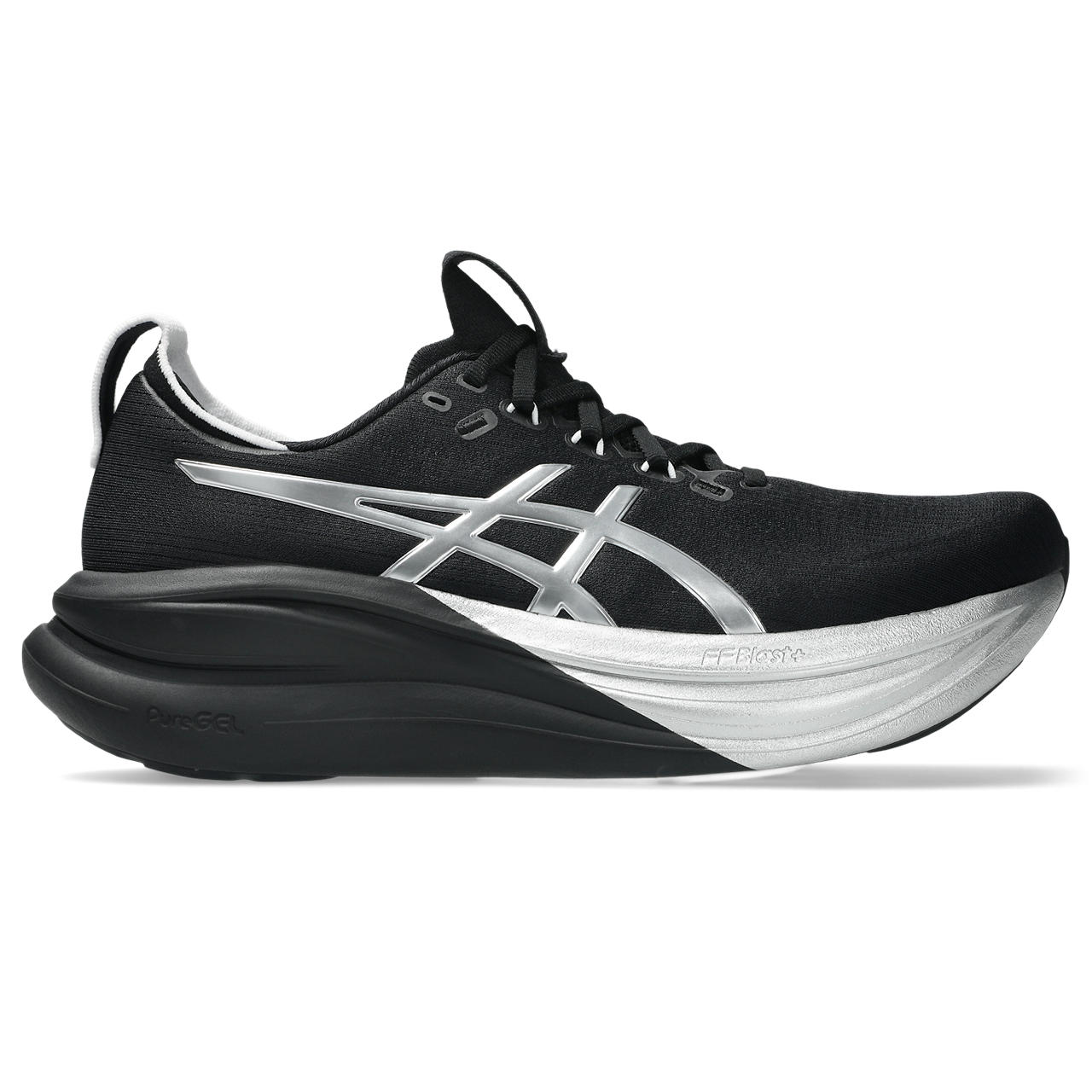 Tênis ASICS Gel- Nimbus 28 Platinum - Prata/Preto - tam: 47