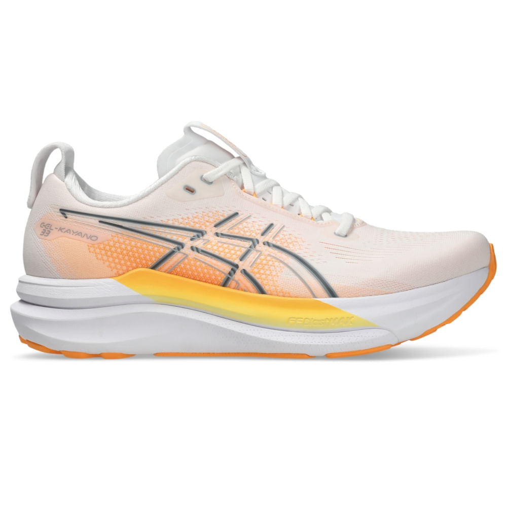Tênis ASICS GEL-Kayano 33 - Masculino - Branco/Laranja - tam: 44