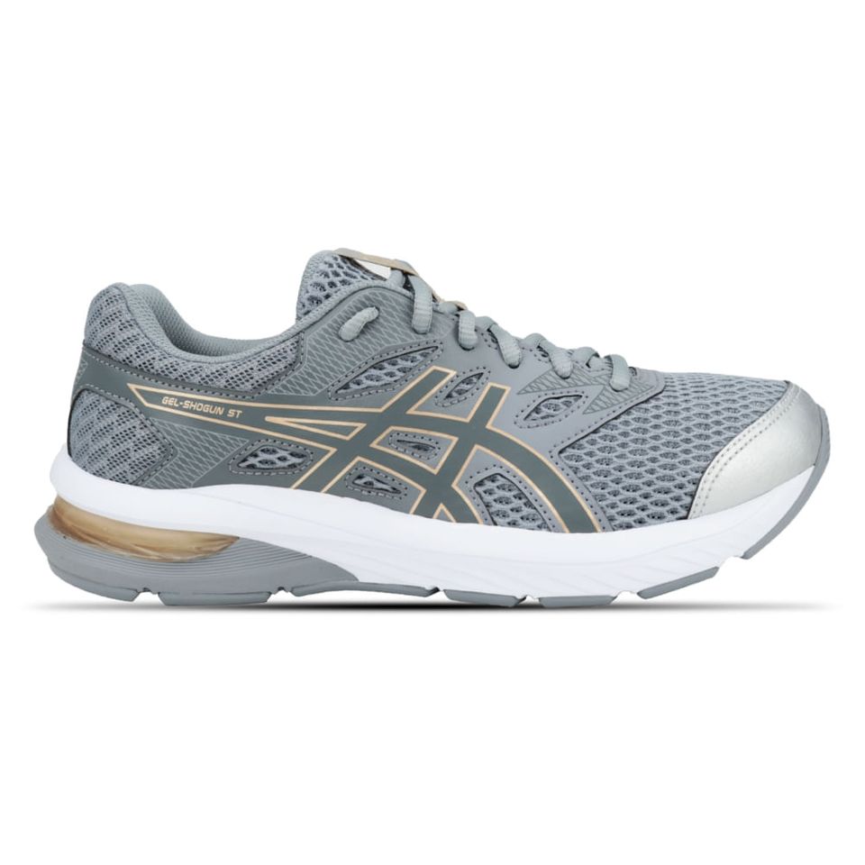 Tênis Asics Gel-Shogun St - Feminino - Cinza/Dourado
