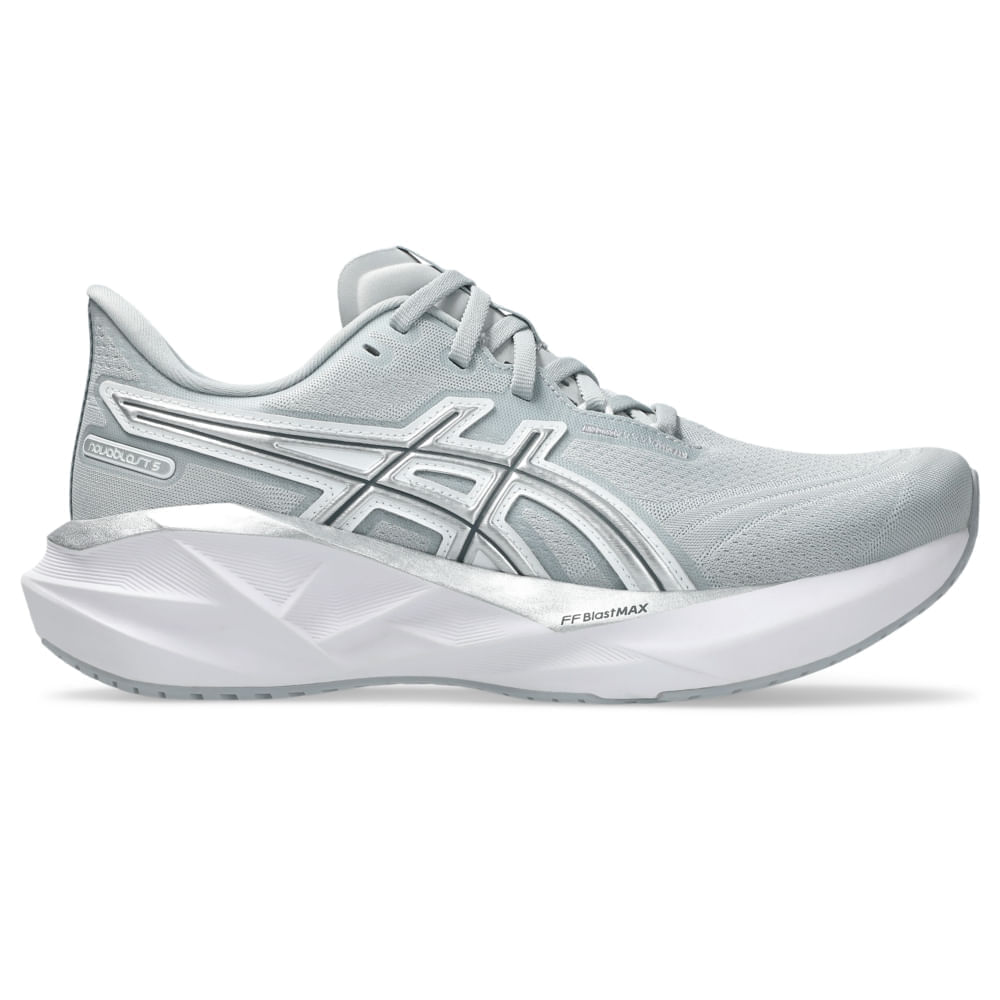 Tênis ASICS Novablast 5 ATC - Feminino - Cinza/Prata - tam: 40