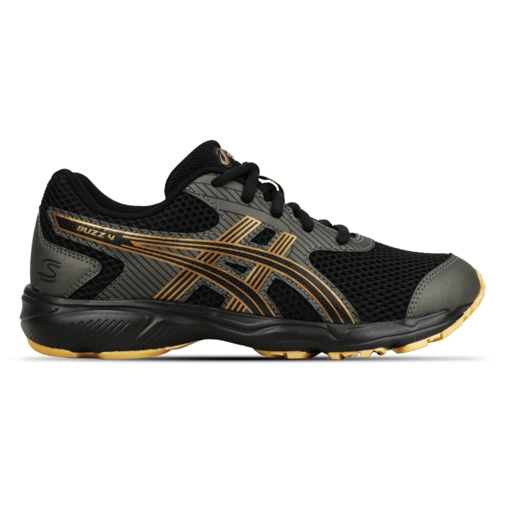 Tênis ASICS Buzz 4 Senna - Infantil - BLACK/PURE GOLD - tam: 34