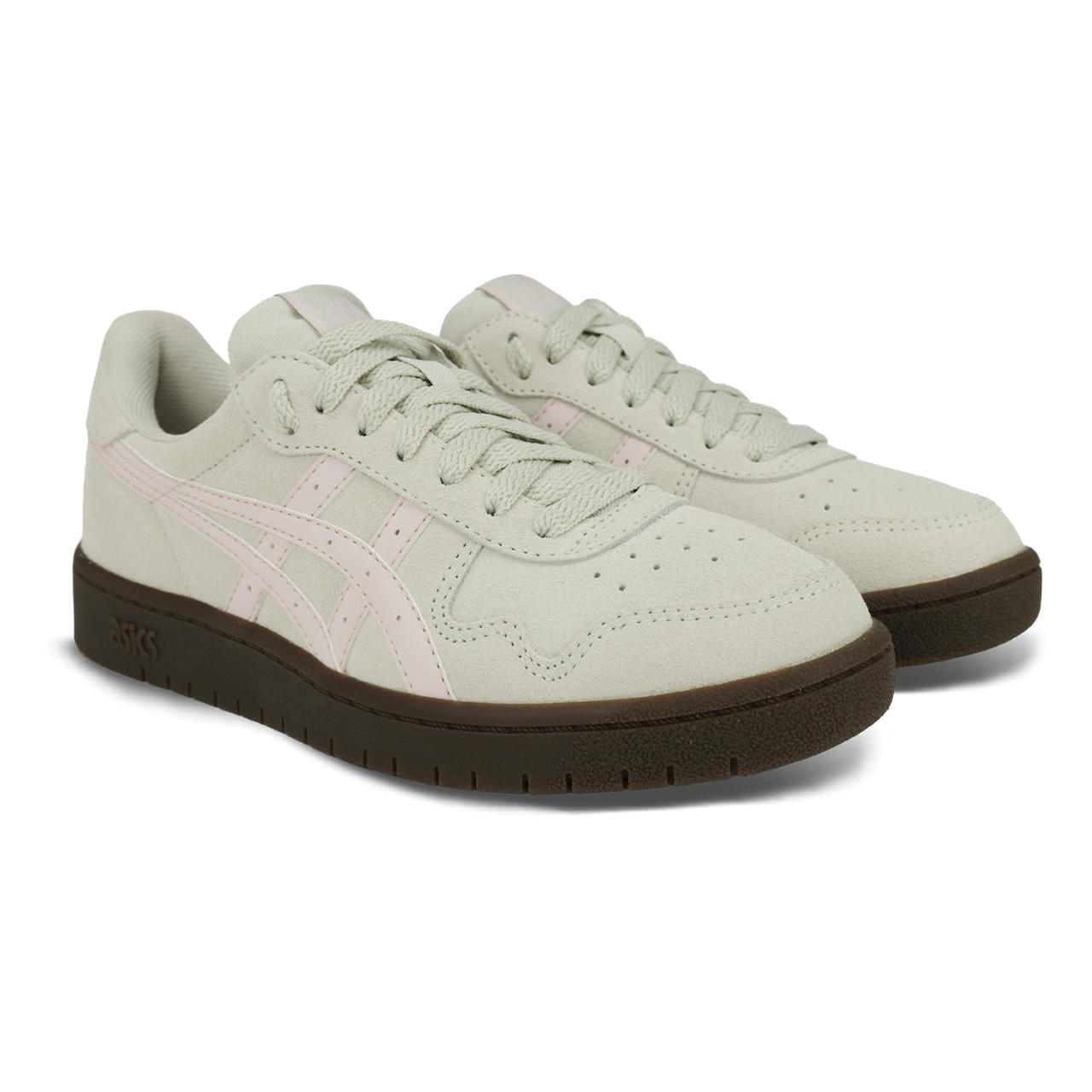 Tênis ASICS Japan S Camurca - Feminino - Cinza/Rosa — foto 4