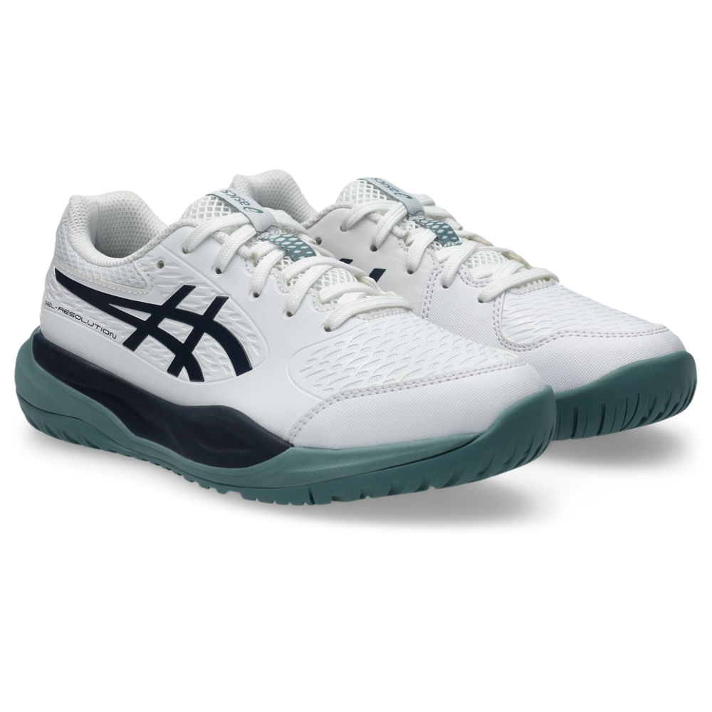 Tênis ASICS Gel-Resolution X Gs - Infantil - Branco/Azul - tam: 33.5 — foto 3