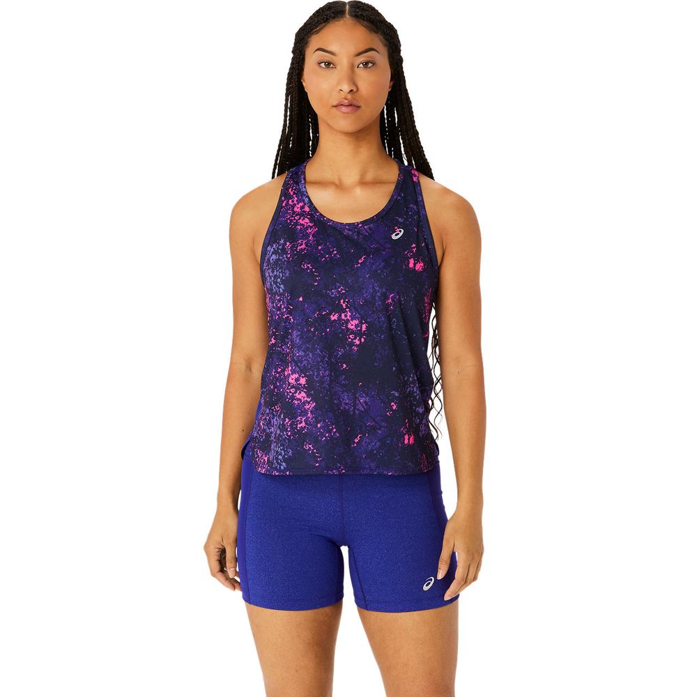 Camiseta Regata ASICS - Feminina - Azul e Rosa