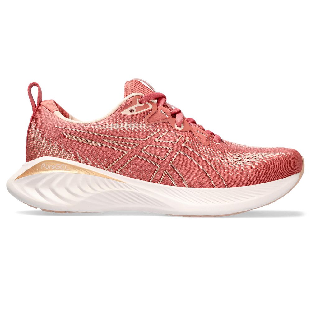 Tênis ASICS GEL-Cumulus 25 - Feminino - Coral e Rosa com Creme