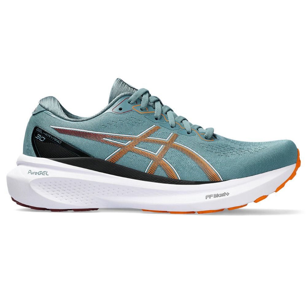 Tênis ASICS GEL-Kayano 30 - Masculino - Azul e Laranja com Branco e Preto