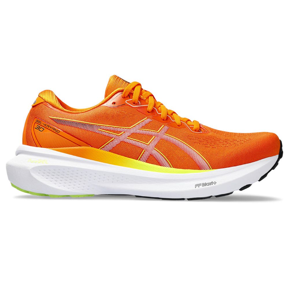 Tênis ASICS GEL-Kayano 30 - Masculino - Laranja e Amarelo com Branco e Preto