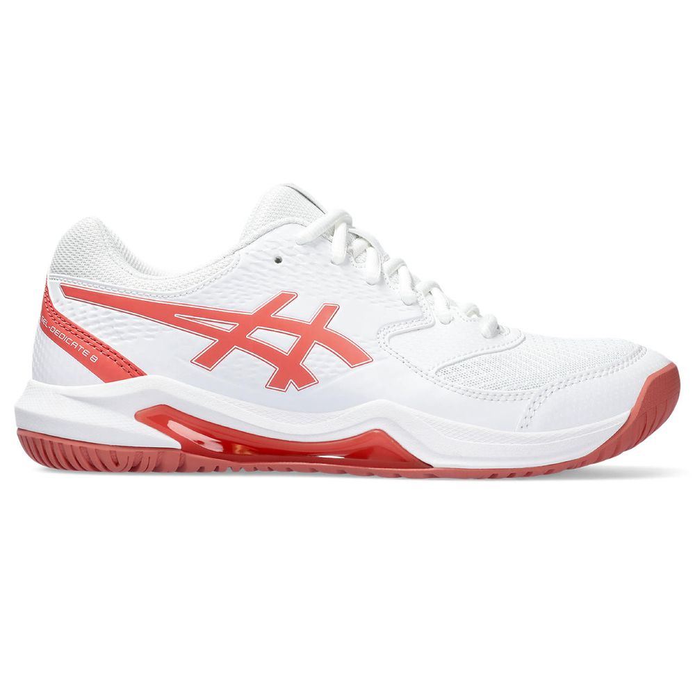 Tênis ASICS GEL-Dedicate 8 - Feminino - Branco e Coral