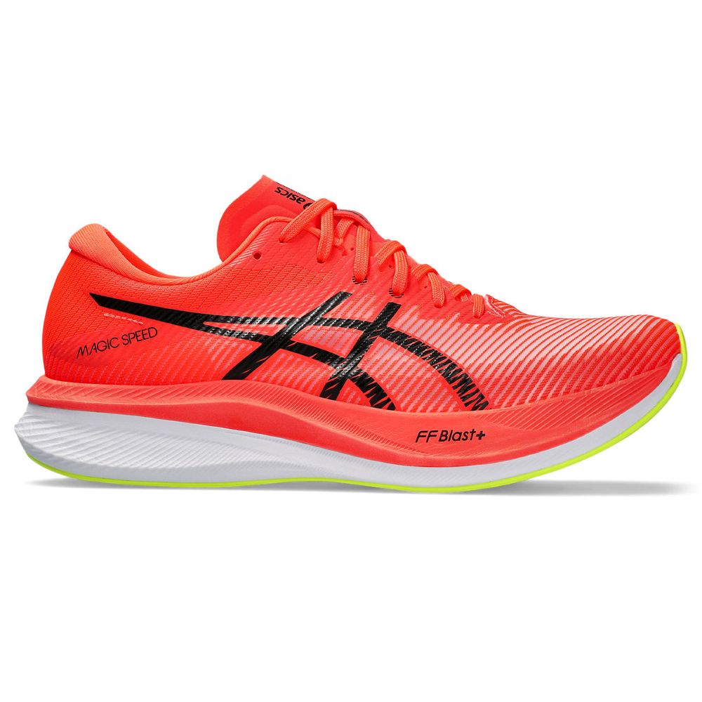 Tênis ASICS Magic Speed 3 - Masculino - Vermelho com Branco e Amarelo