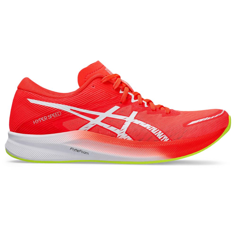 Tênis ASICS Hyper Speed 3 - Feminino - Vermelho com Branco e Amarelo