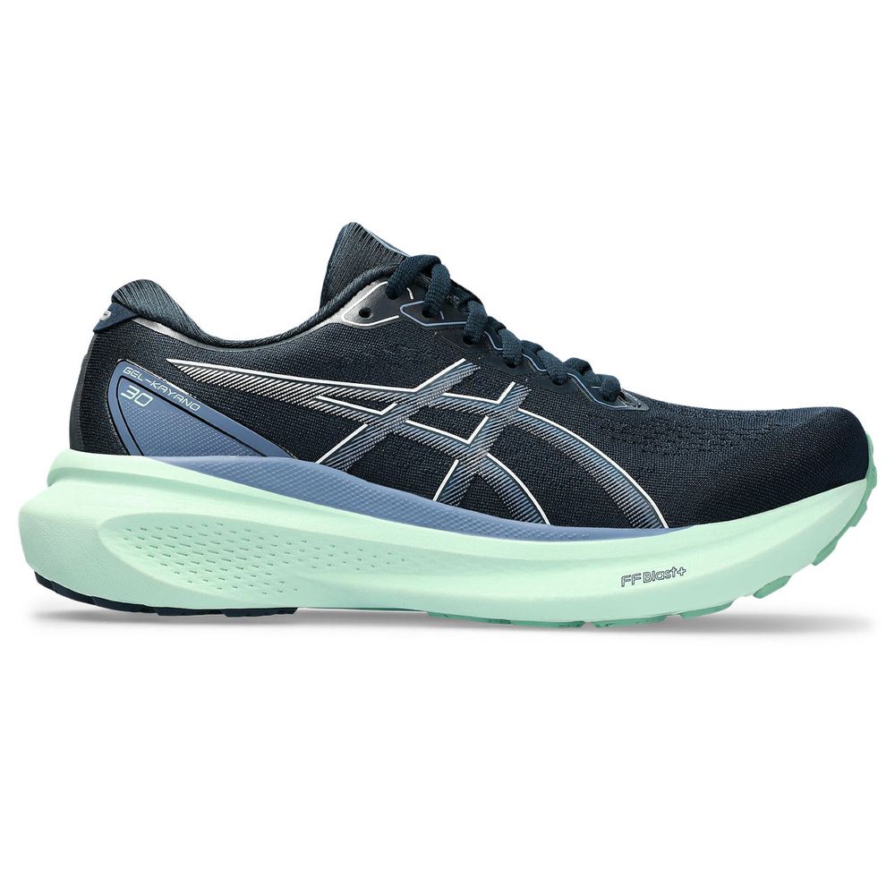 Tênis ASICS GEL-Kayano 30 - Feminino - Cinza e Azul com Verde