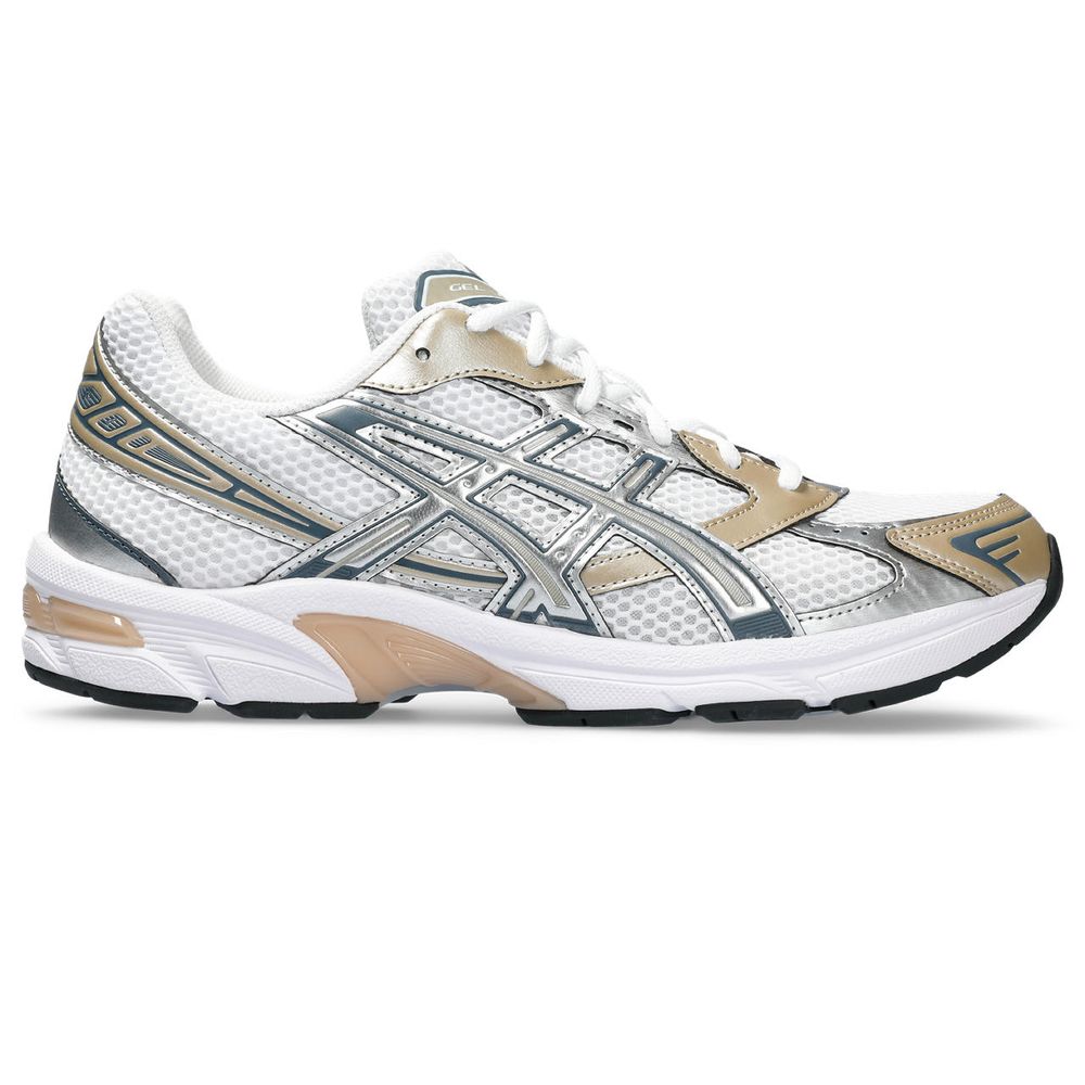 Tênis ASICS GEL-1130 - Masculino - Branco e Marrom com Prata e Rosa