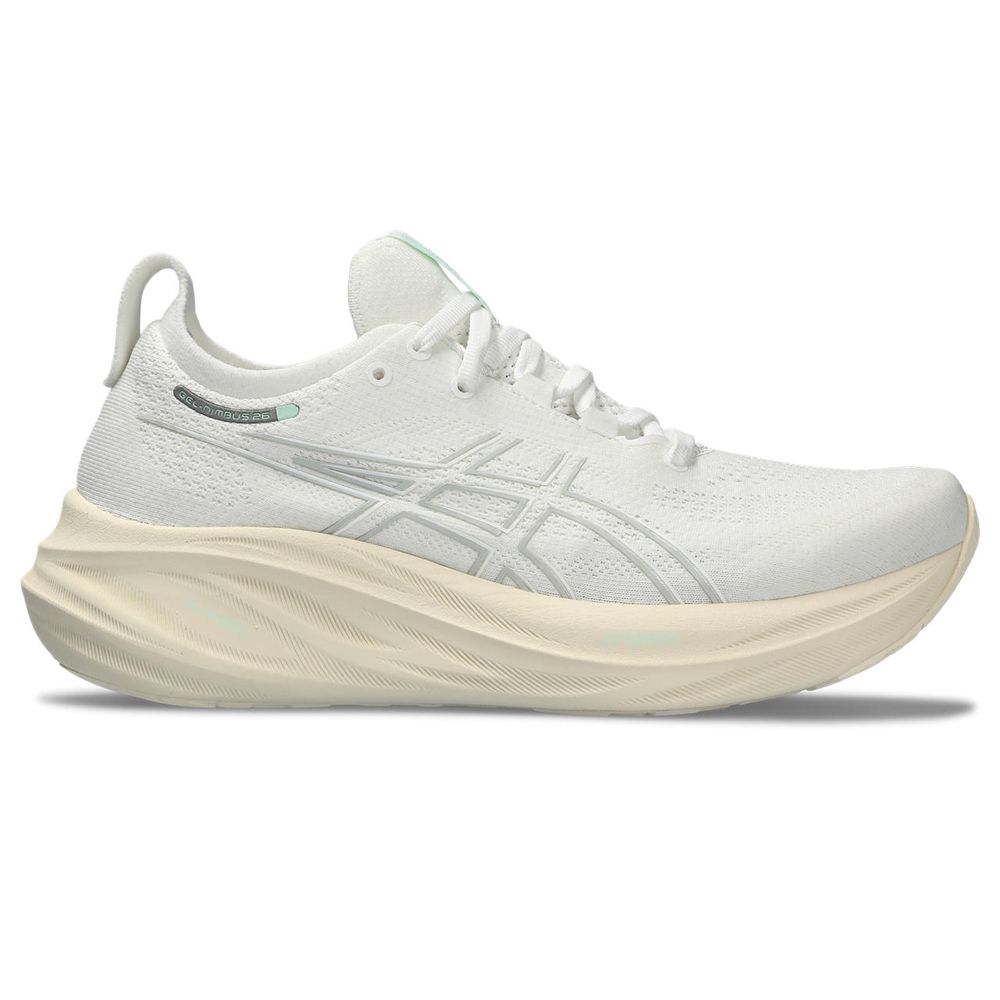 Tênis ASICS GEL-Nimbus 26 - Feminino - Branco com Creme