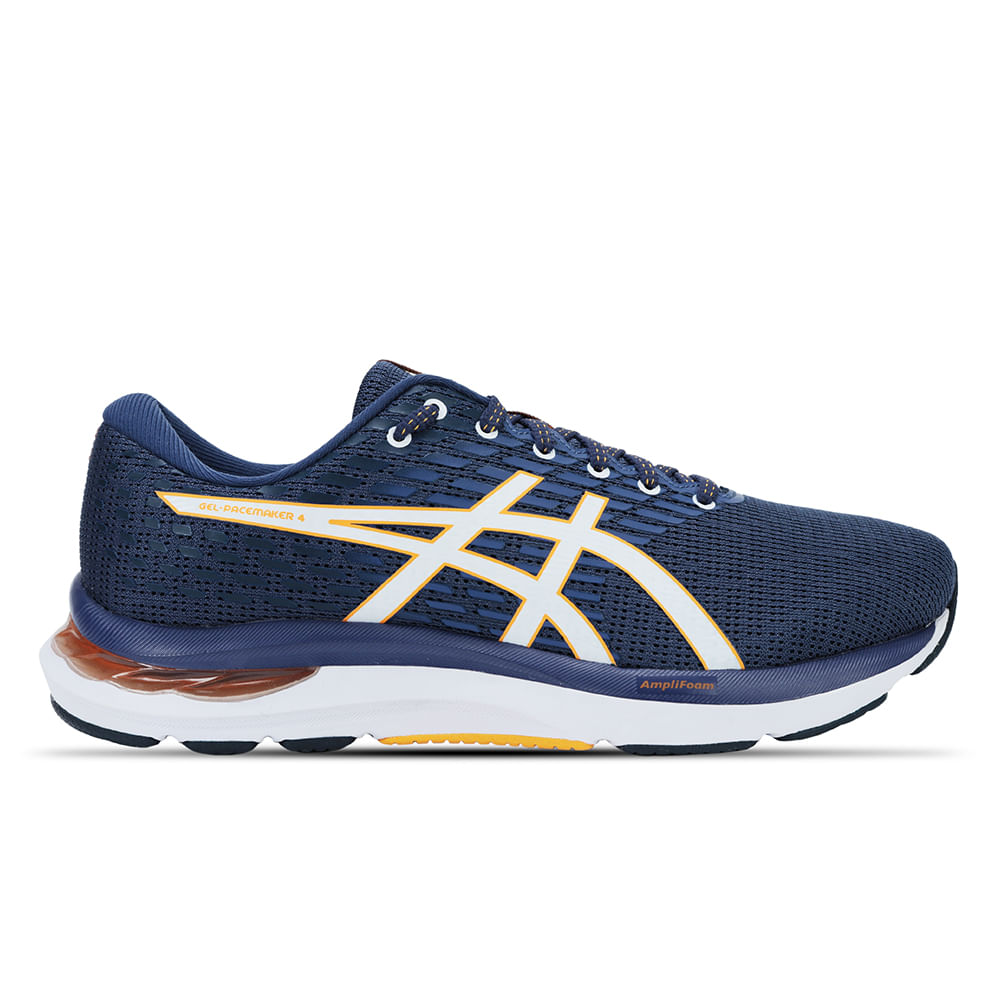 Tênis ASICS GEL-Pacemaker 4 - Masculino - Azul Marinho com Branco e Laranja