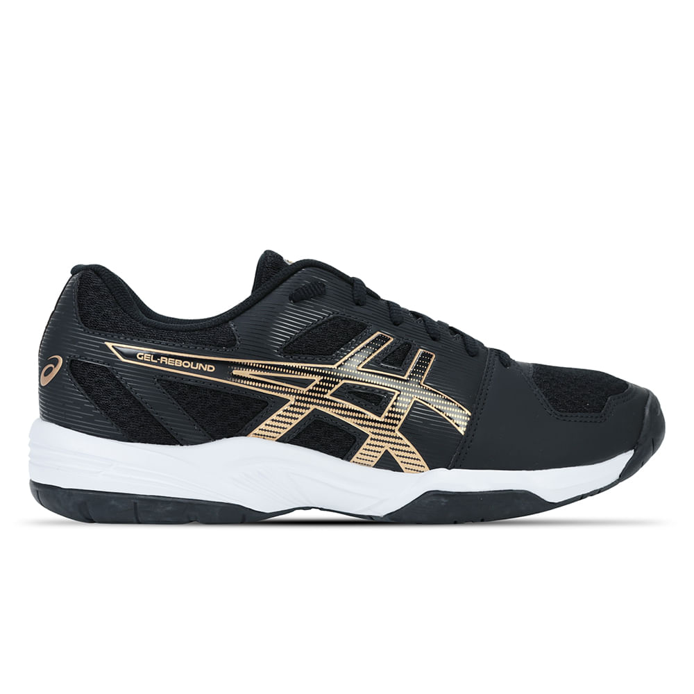Tênis ASICS GEL-Rebound - Masculino - Preto com Branco e Dourado - tam: 41 Menor preço em Tênis ASICS GEL-Rebound - Masculino - Preto com Branco e Dourado - tam: 41