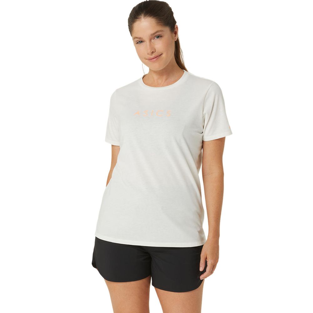 Camiseta ASICS - Feminina - Cinza com Laranja