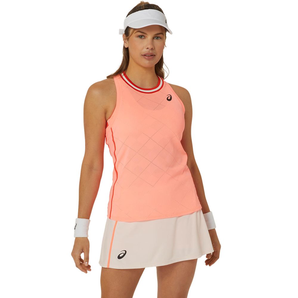 Camiseta Regata ASICS Match Actibreeze™ - Feminina - Laranja com Vermelho