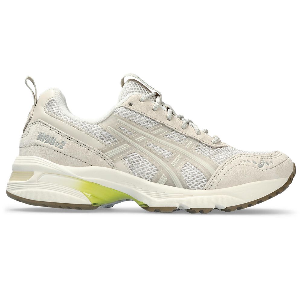 Tênis ASICS GEL-1090 V2 - Feminino - Bege e Cinza com Amarelo