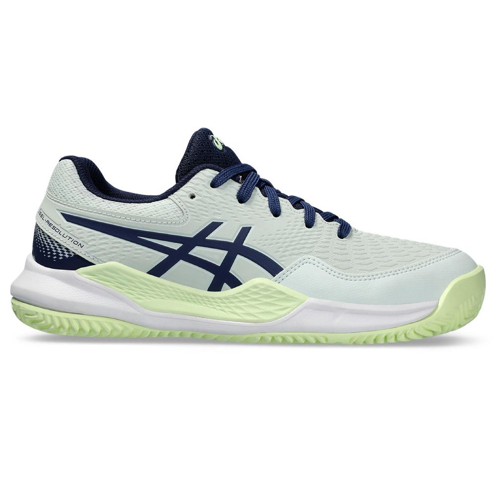 Tênis ASICS GEL-Resolution 9 GS Clay - Infantil - Verde com Azul Marinho e Branco