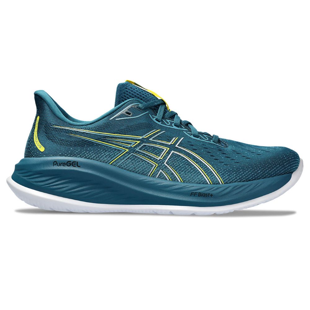 Tênis ASICS GEL-Cumulus 26 - Masculino - Azul com Amarelo e Branco