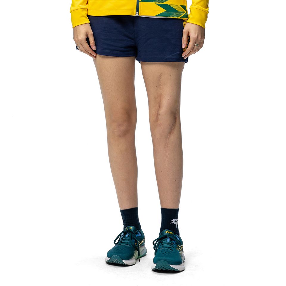 Bermuda Moletom Asics Cpb Oficial  - Unissex - Azul