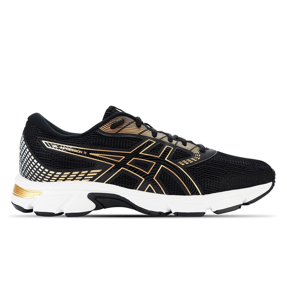 Tênis ASICS GEL-Impression 11 - Masculino - Preto com Dourado